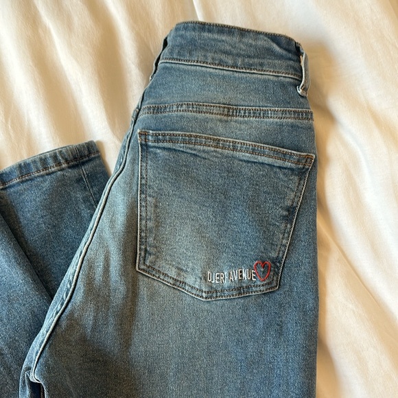 Djerf Avenue Straight Jeans Mid Blue Tall - Size 25 - Picture 6 of 11